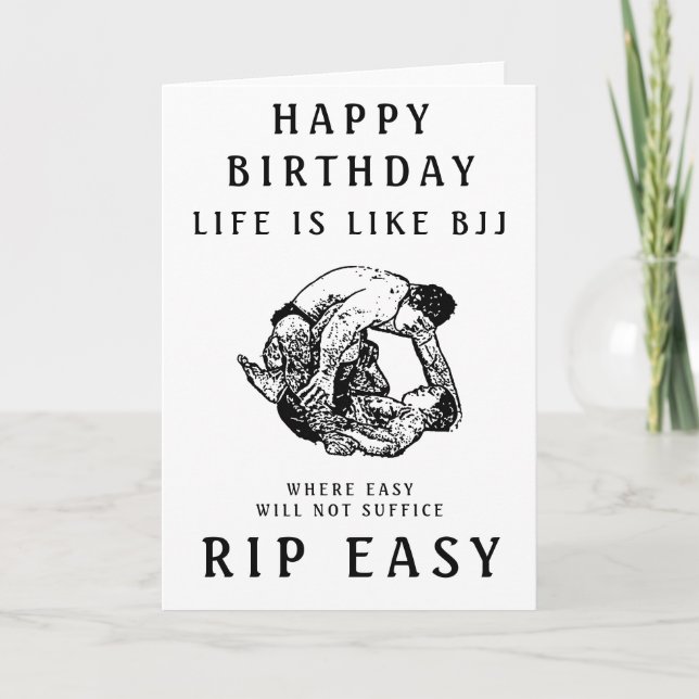Carte BJJ RIP Fête d'anniversaire facile (Devant)
