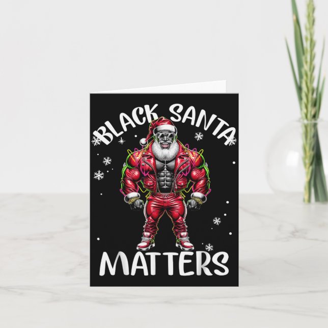 Carte Black African American Santa Claus Christmas Pajam (Devant)