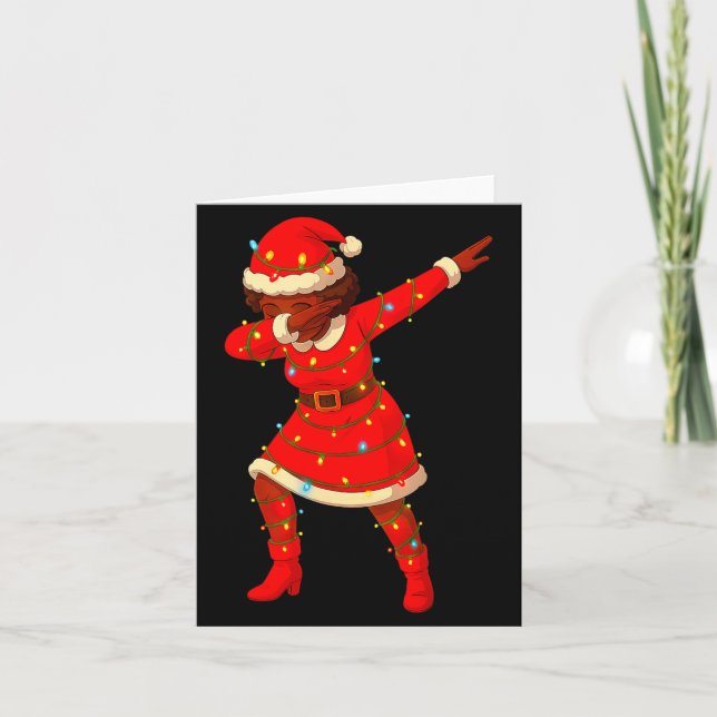 Carte Black African Girl American Melanin Christmas Mrs  (Devant)