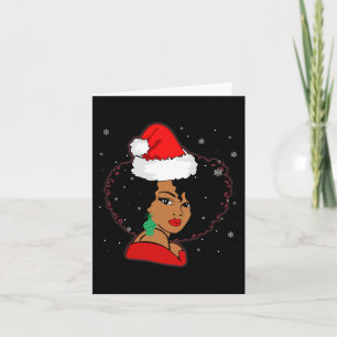 Carte Black African Girl American Melanin Christmas Sant