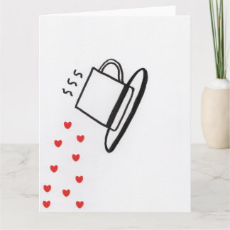 Carte Black and White Cup with Red Hearts Pouring