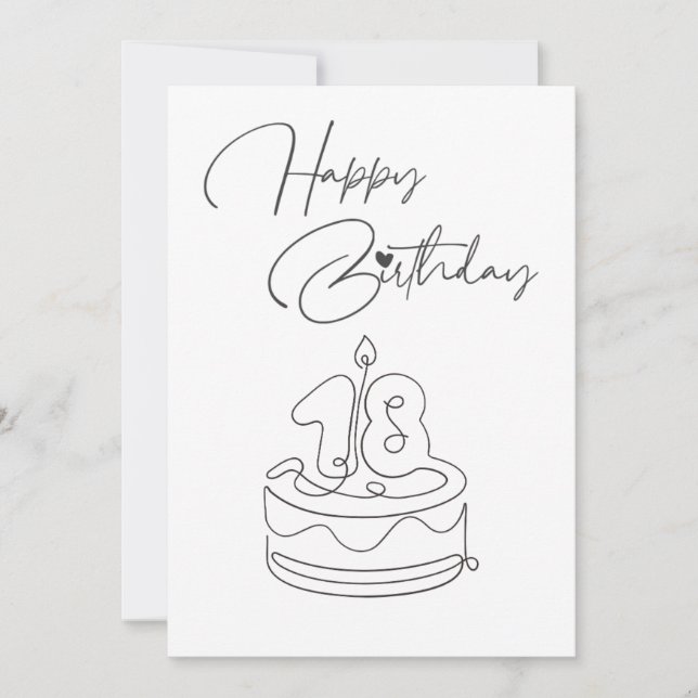 CARTE BLACK AND WHITE HAPPY BIRTHDAY CARD (Devant)