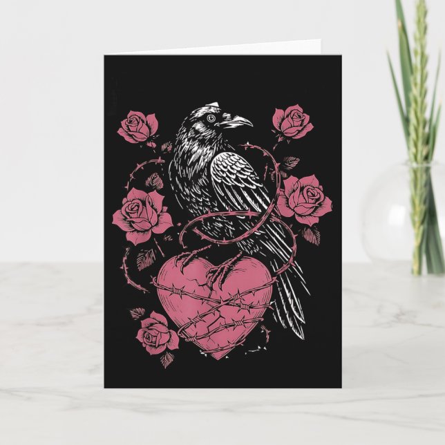 Carte Black Bird F-caw-f Funny Valentines Day  (Devant)