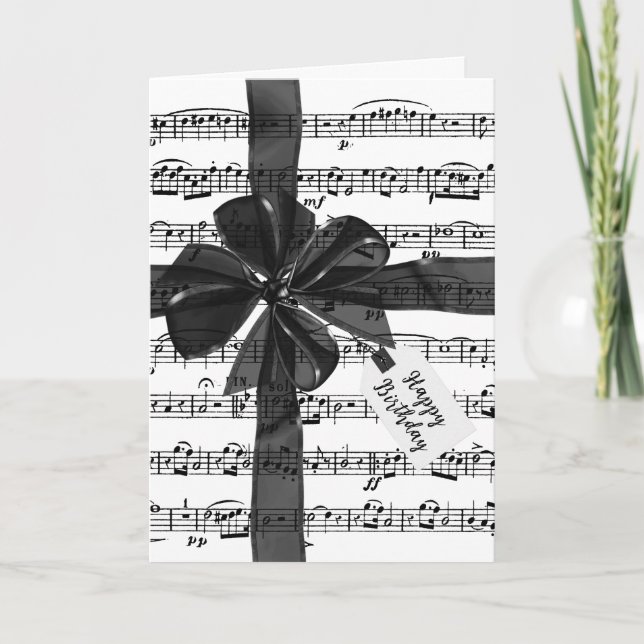 Carte Black Birday Bow sur la musique (Devant)