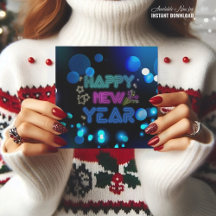 Black & Blue Midnight Sparkle Neon Glow Nouvel An