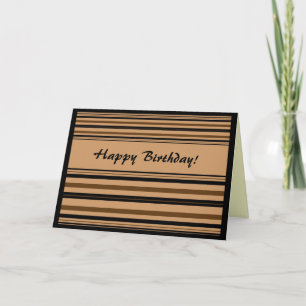 Carte Black & Brown Stripes Anniversaire