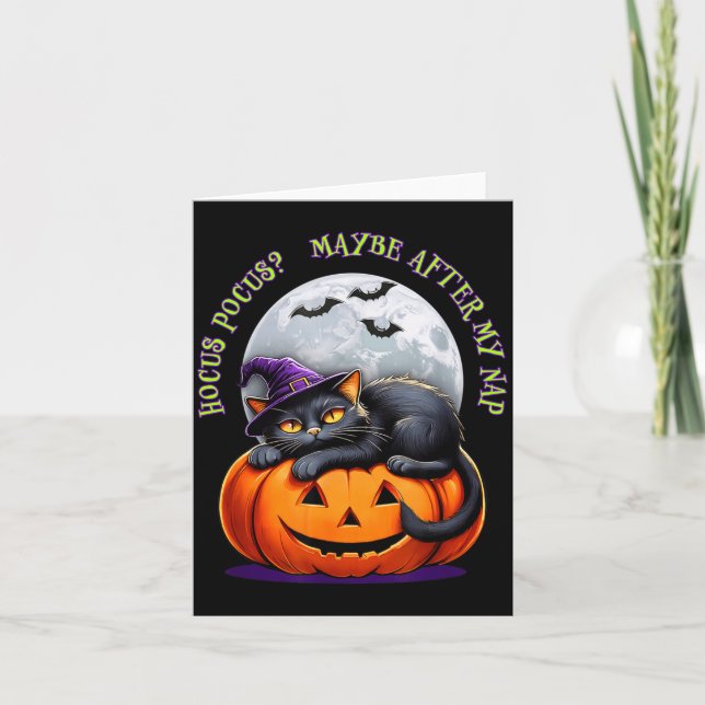 Carte Black Cat Halloween Funny Pumpkin Costume Gift  (Devant)
