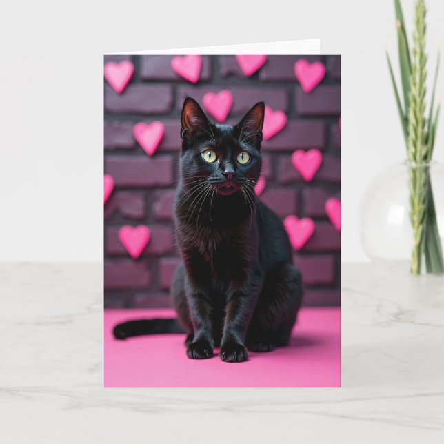 Carte Black Cat Valentine Love Card (Devant)