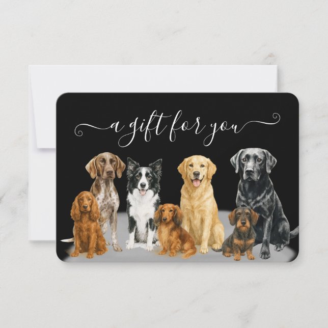 Carte Black Chien Grooming Animaux de compagnie Embarque (Devant)