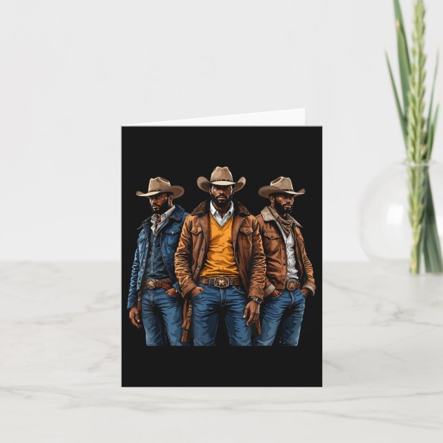 Carte Black Cowboy Africain-Américain Rodéo de l'Ouest M (Devant)