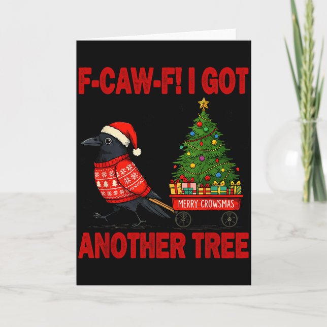 Carte Black Crow F-caw-f Funny Bird Merry Crowstmas Adul (Devant)