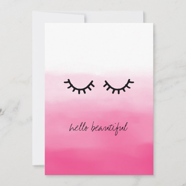 Carte Black Eyelashes Pink Ombre (Devant)