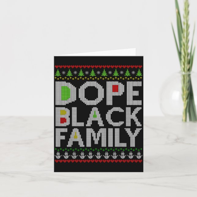 Carte Black Family 2025 Afro Christmas Tree Santa Pj Mat (Devant)