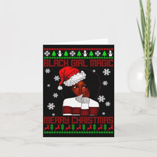 Carte Black Girl Magic Ugly Christmas African American W (Devant)