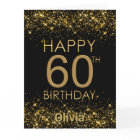 Carte Black Gold 60th Birthday