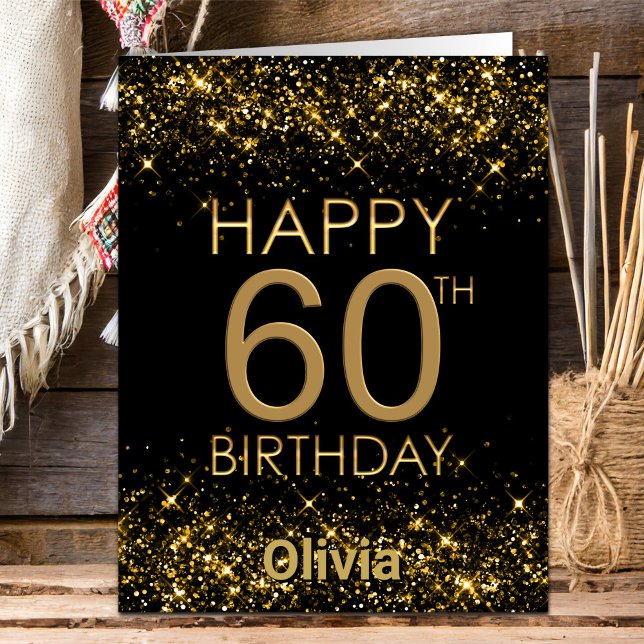 Carte Black Gold 60th Birthday (Créateur téléchargé)