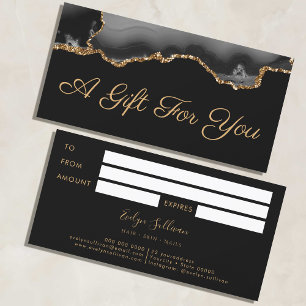 Carte Black Gold Agate certificat cadeau