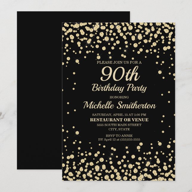 Carte Black Gold Diamond Parties scintillant femme 90e a (Devant / Derrière)
