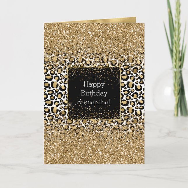Carte Black Gold Empreinte de léopard Glitz (Devant)