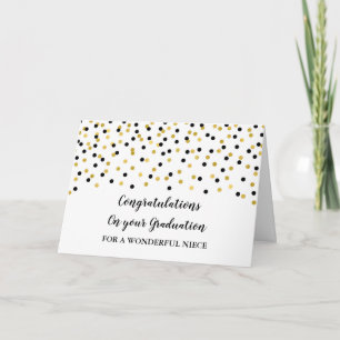 Carte Black Gold Niece Félicitations Graduation