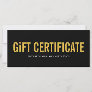 Carte Black Gold Simple moderne certificat cadeau