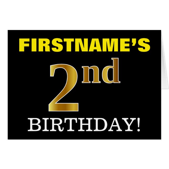 Carte Black, Imitation Gold "2e anniversaire" (Devant horizontal)