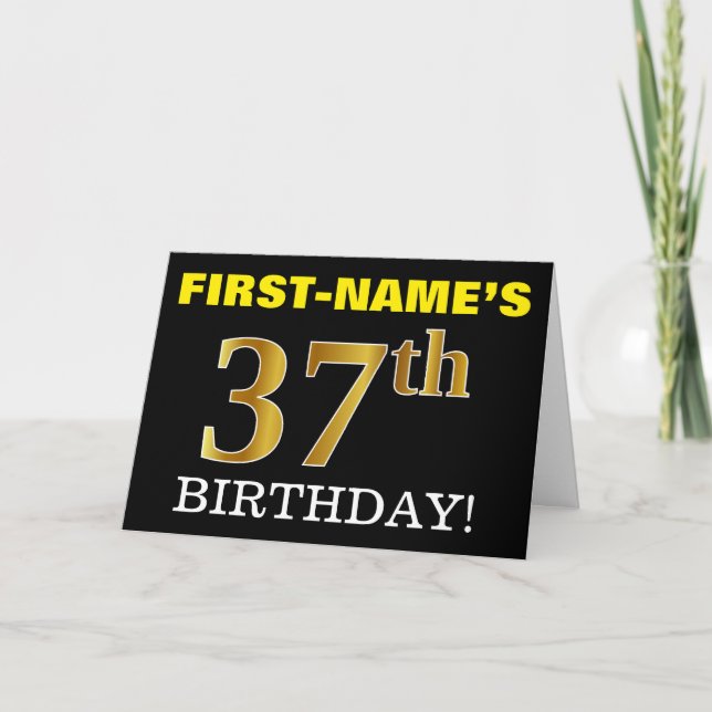 Carte Black, Imitation Gold "37th BIRTHDAY" (Devant)