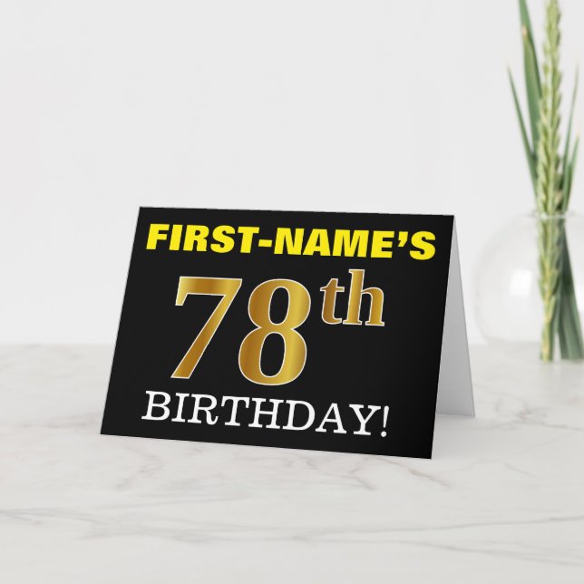 Carte Black, Imitation Gold "78th BIRTHDAY" (Devant)