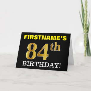 Carte Black, Imitation Gold "84th BIRTHDAY"
