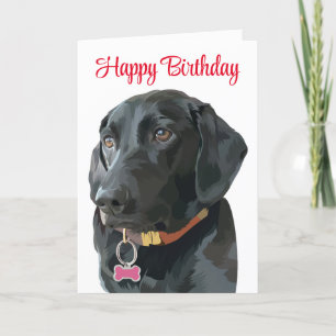 Carte Black Lab Anniversaire Chien chiot Labrador Retrie