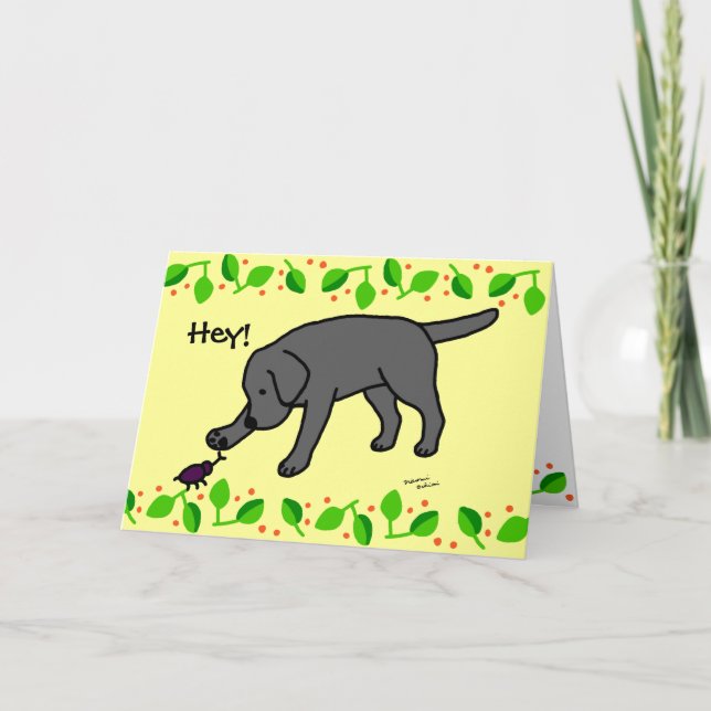 Carte Black Lab Cartoon convivial Black Labrador (Devant)