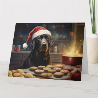 Carte Black Lab Christmas Cookies Festive Holiday