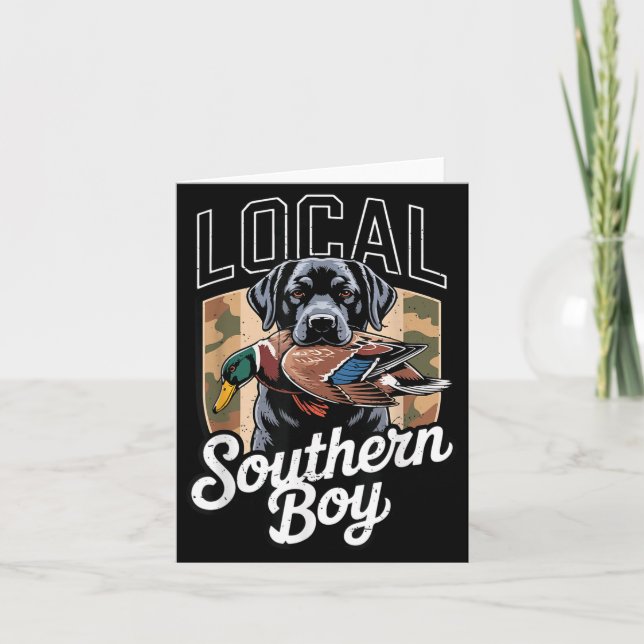 Carte Black Lab Dog Local Southern Boy Camo Duck Hunting (Devant)