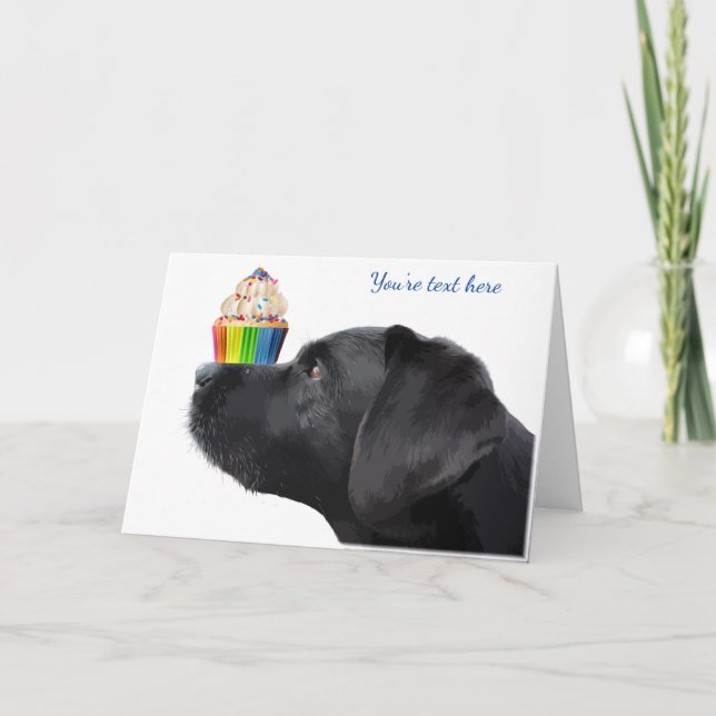 Carte Black Lab I Love You Card - Chien Je t'aime (Devant)