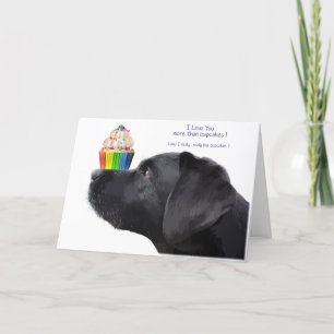 Carte Black Lab I Love You Card - Chien Je t'aime