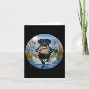 Carte Black Lab Labrador Chasse Canards Aquarelle Jaune