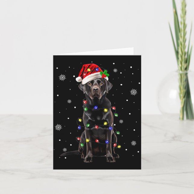 Carte Black Lab Labrador Christmas Tree Light Pajama Dog (Devant)