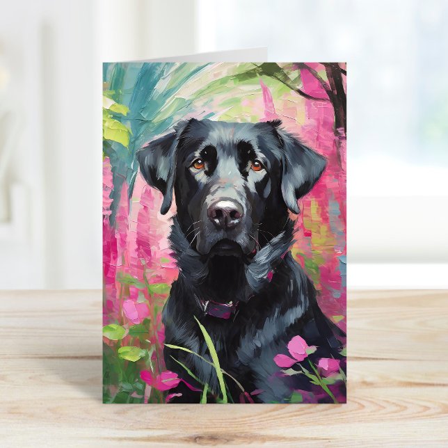 Carte Black Lab Portrait Art Moderne (Créateur téléchargé)