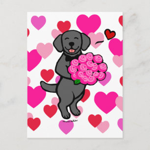 Carte Black Lab Puppy Valentine's Day