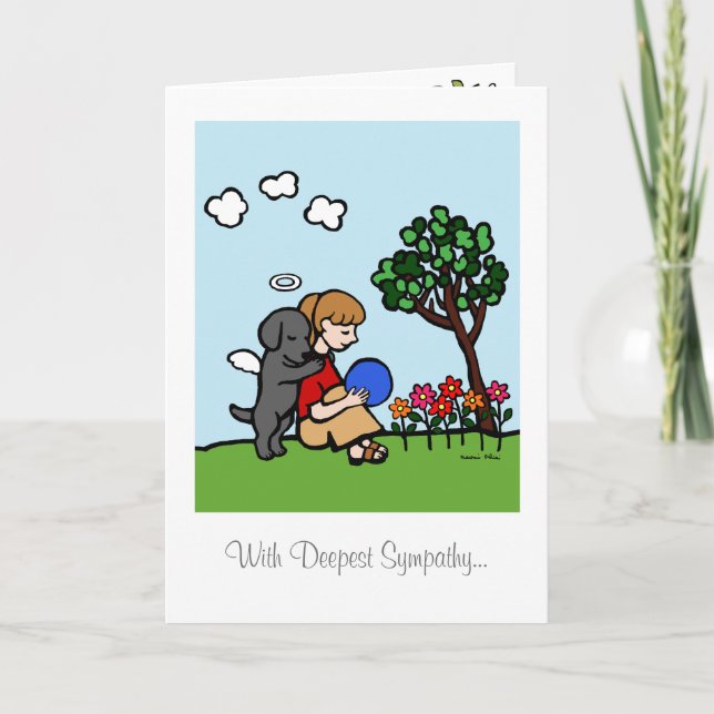 Carte Black Labrador Angel avec amour (Devant)