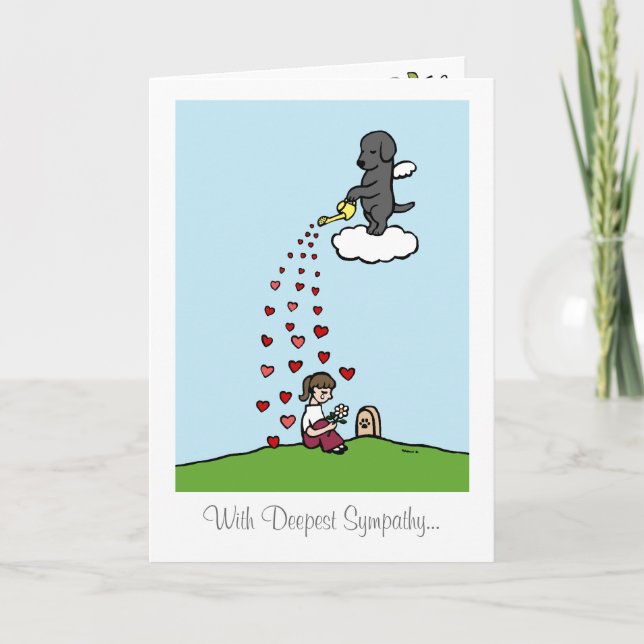 Carte Black Labrador Angel avec amour (Devant)