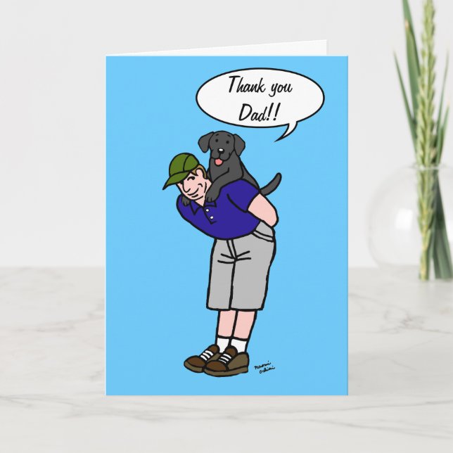 Carte Black Labrador Daddy en bleu (Devant)