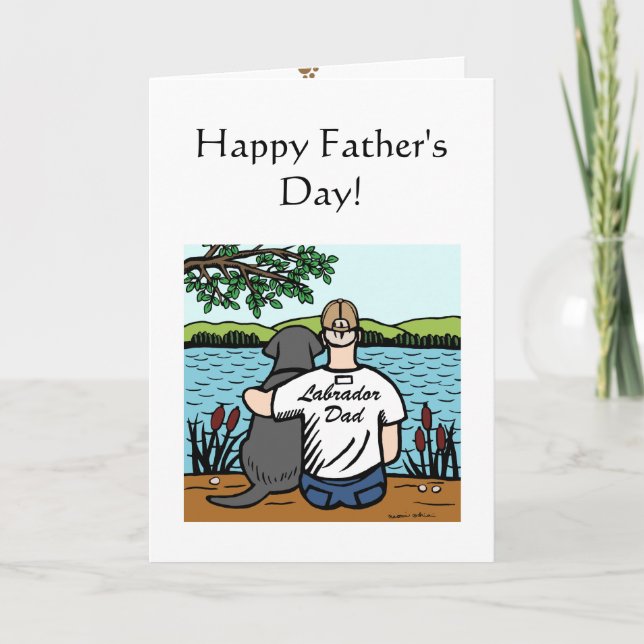 Carte Black Labrador et papa (Devant)