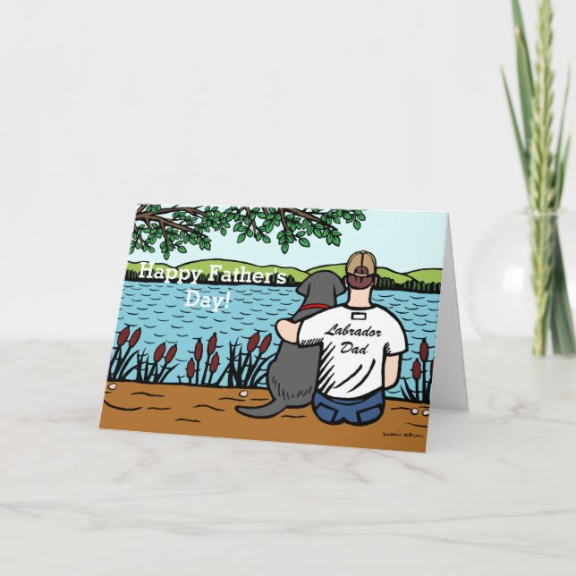 Carte Black Labrador et papa (Devant)