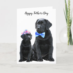 Carte Black Labrador Fête des pères Dog Dad - Cute Puppy