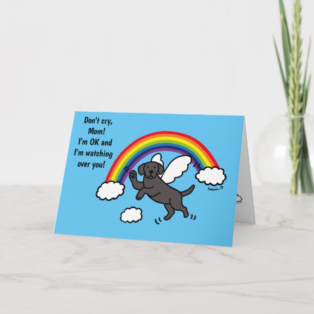 Carte Black Labrador Guardian Angel (Rainbow Bridge) (Devant)