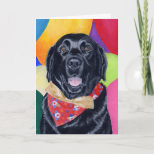 Carte Black Labrador Happy Birthay Painting