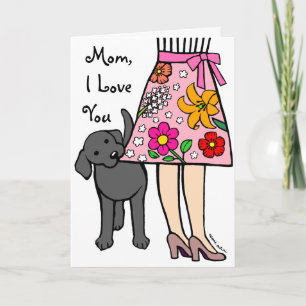Carte Black Labrador & Maman's Skirt Cartoon