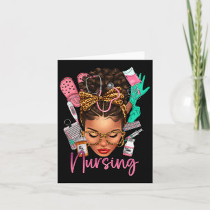 Carte Black Melanin Nurse Noir Histoire Mois Afro Cheveu