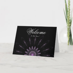 Carte Black Minimal Daisy Welcome Wishing